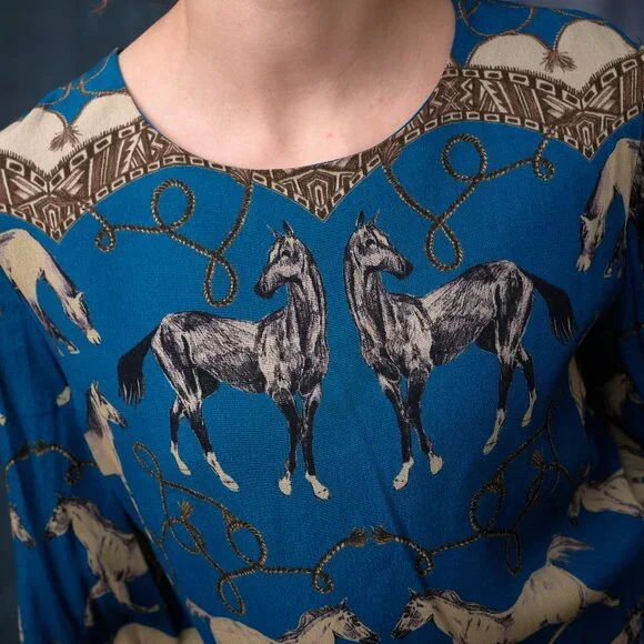 Corey Lynn Calter Horse Mini Dress Size Large - Picture 7 of 11